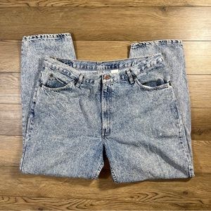 Vtg 80s 90s Brittania Black Acid Wash Denim Jeans Pants, 40 x 30 High Rise